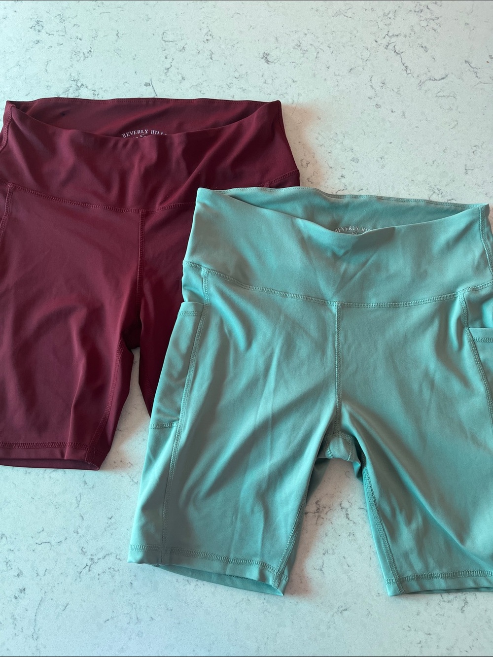Beverly Hills Polo Club Bike Shorts - Burgundy & Seafoam